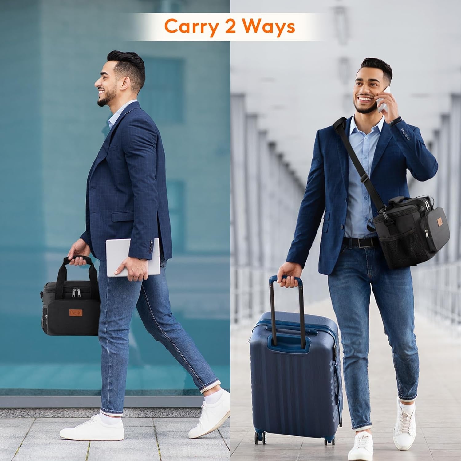 Stylish Insulated Lunch Bag for Adults - 9L Capacity Soft Cooler Tote in Black, Perfect for Work and Outdoor Adventures