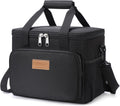 Stylish Insulated Lunch Bag for Adults - 9L Capacity Soft Cooler Tote in Black, Perfect for Work and Outdoor Adventures