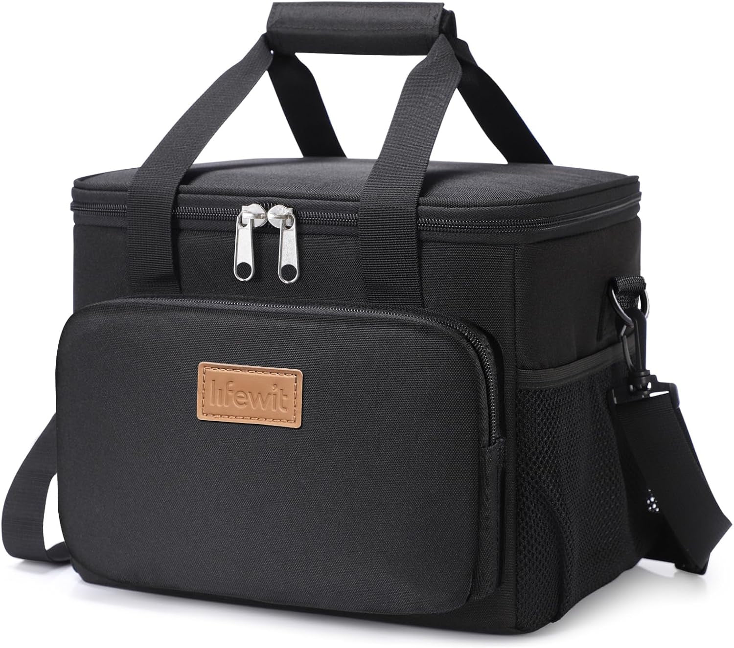 Stylish Insulated Lunch Bag for Adults - 9L Capacity Soft Cooler Tote in Black, Perfect for Work and Outdoor Adventures